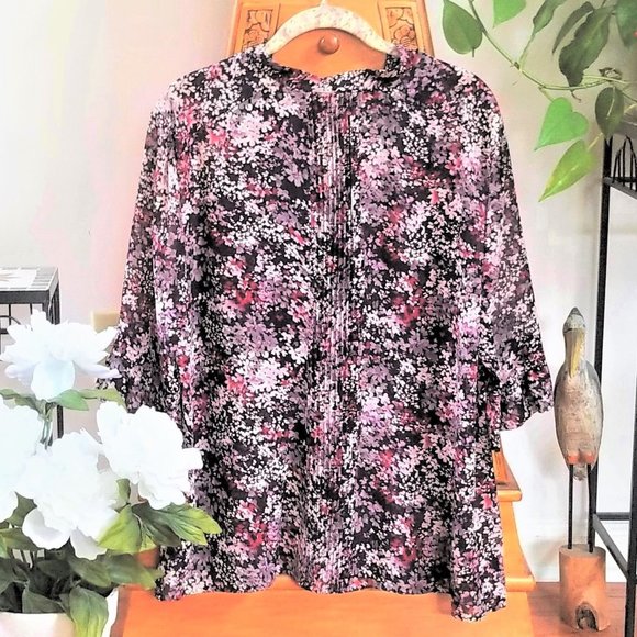 Blouse Madison XL Woman's Polyester Floral NWT - Picture 2 of 8